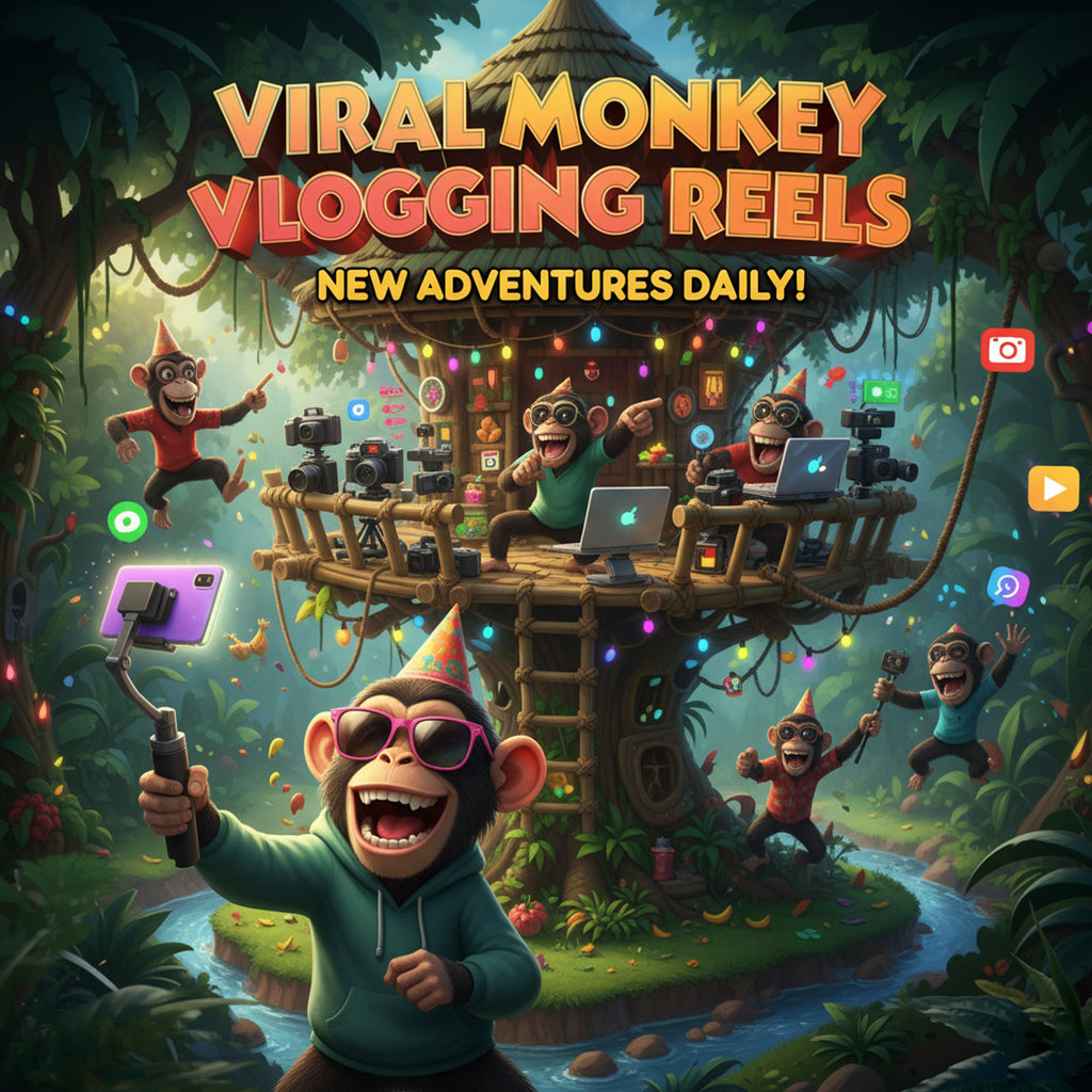 600+ AI Monkey Vlogging Reels